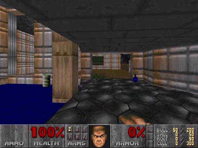 Doom level E1M1, Hangar: Switch added in v1.9