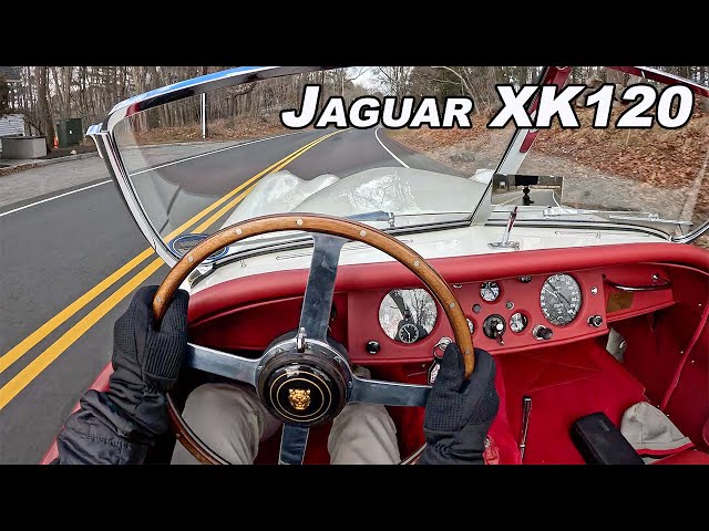 1954 Jaguar XK120 SE Roadster - The Best Inline 6 Sound? (POV Winter Drive)