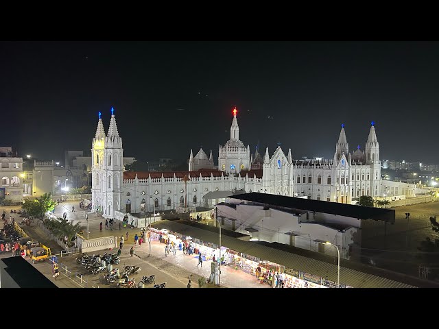 Velankanni shrine basilica night view 22 Sunday 2023