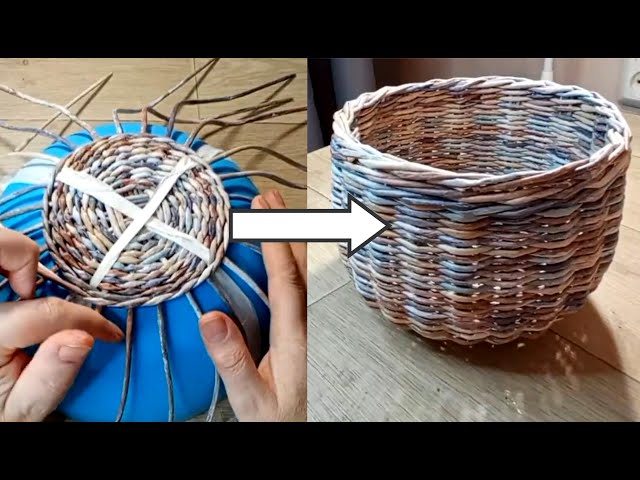 How to Weave a Round BASKET out of PAPER | Easy DIY Paper Crafts Step by Step