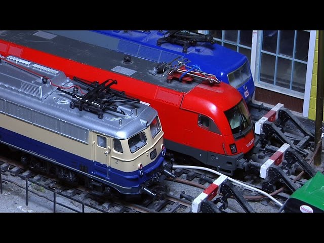 Marklin model train layout in analogue mode and HO scale