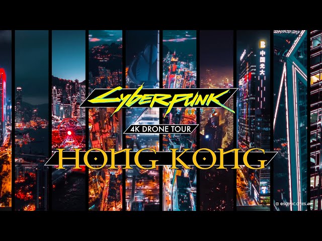 4K Hong Kong Drone Tour | Best Cinematic Cyberpunk Relaxation ( 6 hours, No Sound)