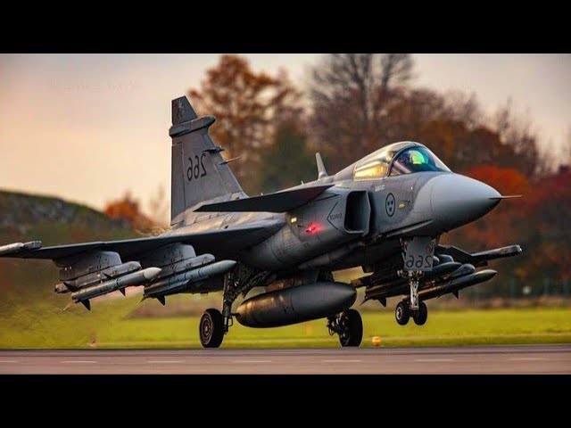 Gripen multirole fighter jet landed on a highway?