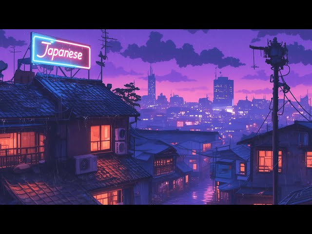 1980s & 90s Lofi Hip Hop Beats 📝 Retro Vibes & Nostalgic Japanese Town Ambience 🌆 Lofi Rain Playlist