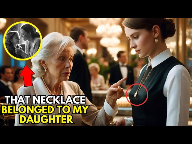 BILLIONAIRE WOMAN DISCOVERS HER LOST DAUGHTER WORKING AS A WAITRESS THROUGH A NECKLACE.