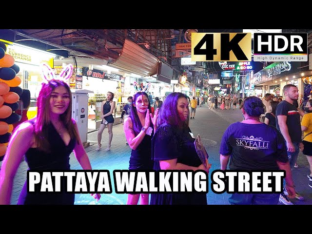 Pattaya 4K HDR Uncensored | Walking Street at Night | Virtual Asia