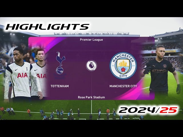 No Answer to Their Goal │ Tottenham vs Manchester City │ 2024/25 │ ML Coach Mode │ PES 2021