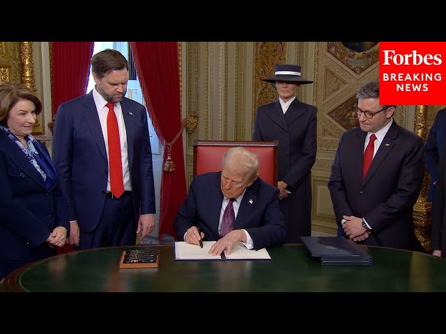 BREAKING NEWS: President Donald Trump Signs His First Executive Orders At The Capitol