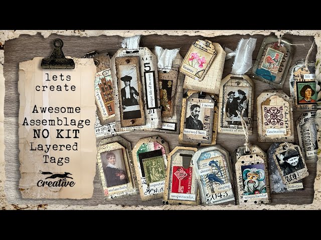 Awesome Assemblage Tags from Book Pages and Scraps NO KIT!