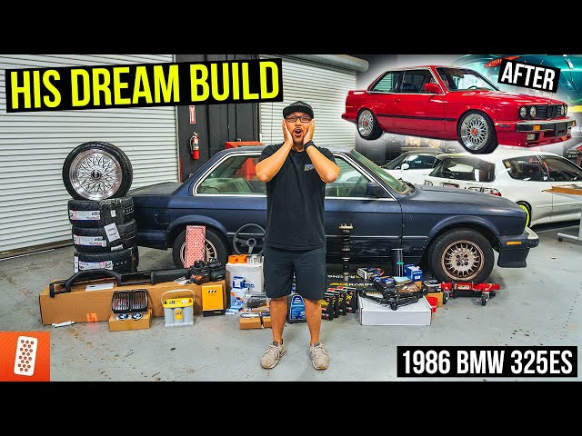 Surprising our EMPLOYEE with his DREAM CAR BUILD! (Full Transformation) : BMW E30 (1986 325es)