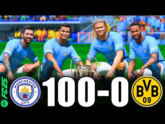 FC 25 | RONALDO, MESSI, MBAPPE, NEYMAR ALL STARS | MAN CITY 100-0 BORUSSIA DORTMUND | UCL FINAL | 4K