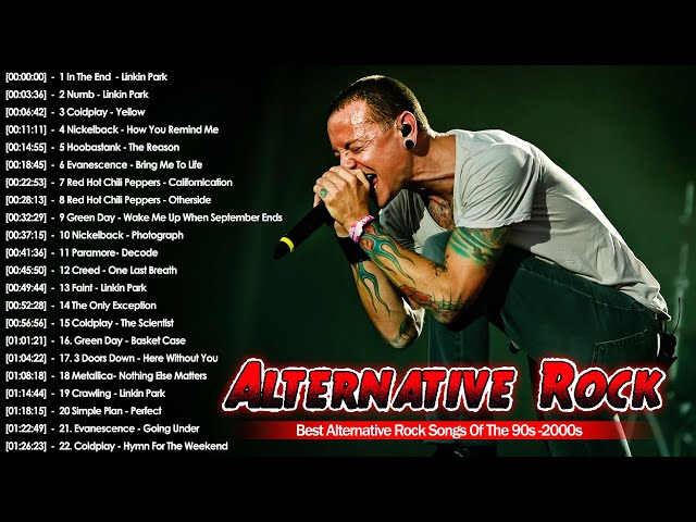 Linkin Park, Evanescence, Creed, Coldplay, AudioSlave, Hinder, Nickelback⚡Alternative Rock 90s 2000s