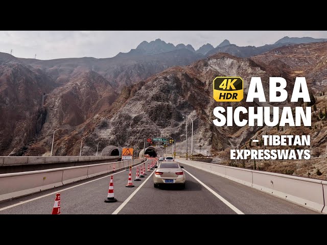 Sichuan Duwen & Wenma Mountain Expressways - Scenic Drive 4K HDR - Aba prefecture