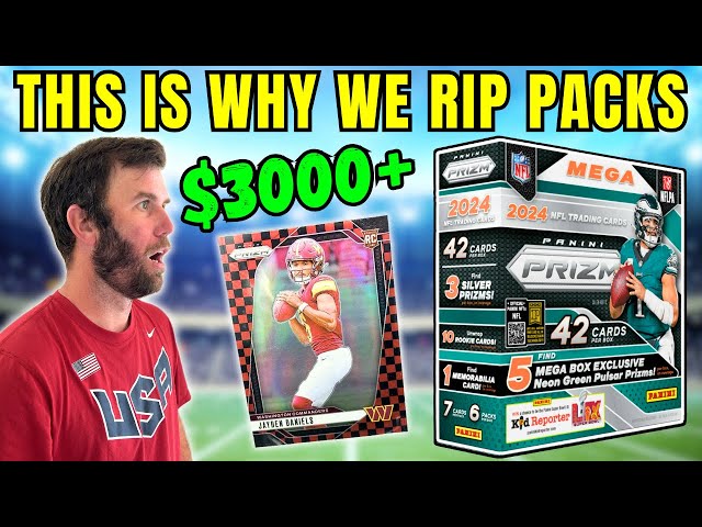 JAYDEN DANIELS $3000 CASE HIT SWEAT! 2023 PRIZM FOOTBALL MEGA BOX REVIEW