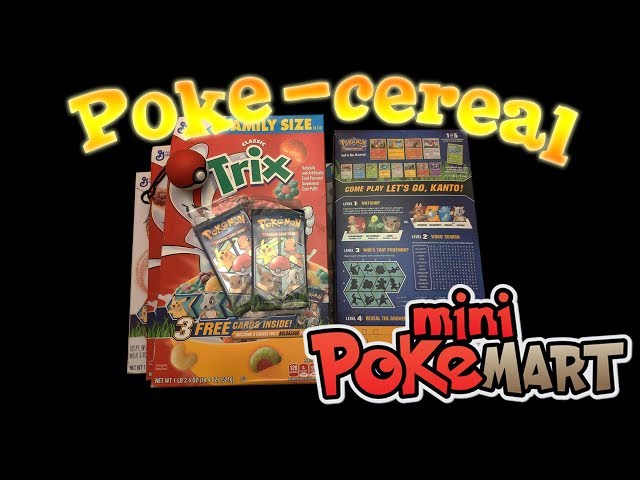 We got some cereal at the mini pokemart! Opening new pokemon cards.