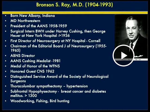 WCM Neurosurgery: Bronson Ray Lecture 2022