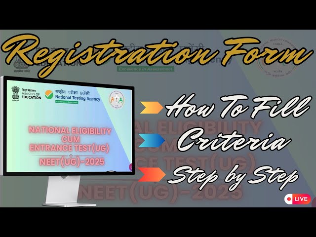 How to fill Registration Form for NEET UG 2025 | Step By Step with LIVE DEMO