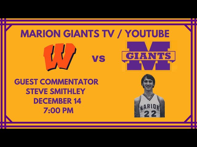 Marion vs Wabash Boys Varsity Basketball Game Dec. 14th