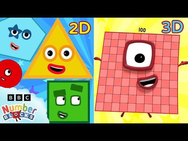 2d and 3d Numberblocks Compared! | Learn shapes & learn to count |@Numberblocks