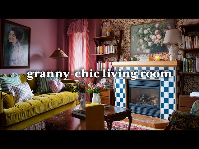 *TINY* Bold Living Room Makeover | Grandma-Chic Style!