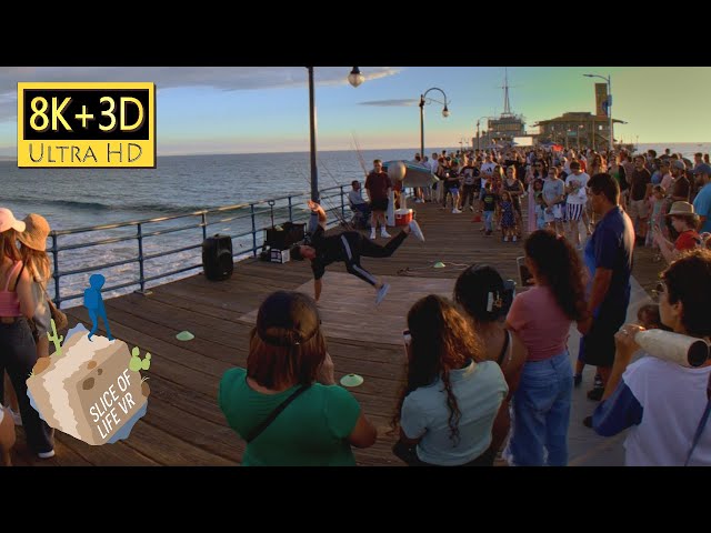 8k 3D A Beautiful Sunset, Santa Monica Pier Part 2/2 VR180 (Quest2, Quest Pro etc.)