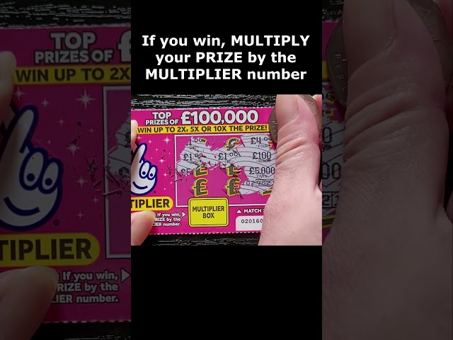 Winning PINK MULTIPLIER Scratch Card ASMR Lottery Scratcher #asmr #scratchcards #viral #shorts #win