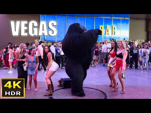 Las Vegas Saturday Night People Watching on Fremont Street | August 2024