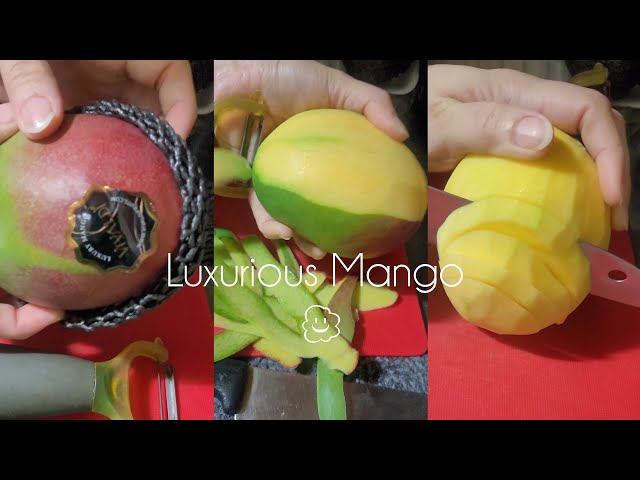 Peel and Cut green 🍃 yellow luxurious mango Not🤔 ASMR gosh