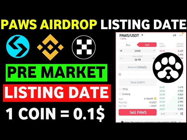 Paws Listing On Binance, Bitget| Paws Airdrop Price Prediction|Paws Airdrop New Update|Paws New Task