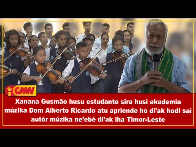 Xanana Gusmão husu estudante sira husi akademia múzika Dom Alberto Ricardo atu apriende ...