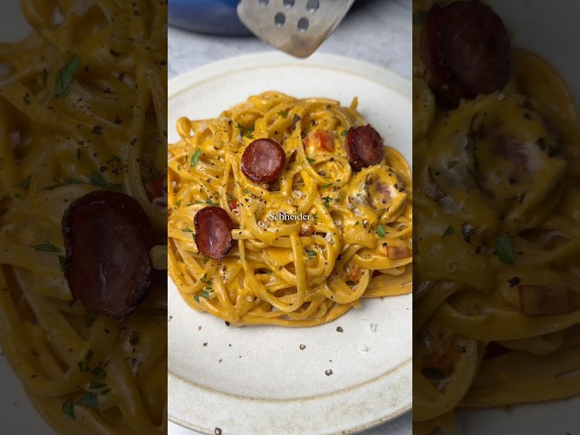 Creamy Sausage Pasta🔥😍 FULL RECIPE LINKED IN BIO! #pasta #pastalover #yum #recipe #lunch #dinner