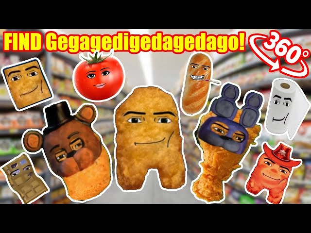 Gegagedigedagedago All Types and NEW Finding Challenge in Supermarket 360º VR Video