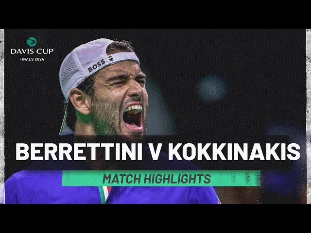 Matteo Berrettini v Thanasi Kokkinakis | Italy v Australia | Davis Cup Finals 2024 Match Highlights