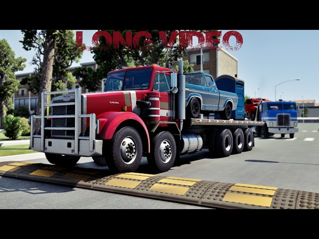 Trucks vs Speed Bumps SPECIAL #4 | BeamNG Drive - Long Video |🤜 Truck &Too