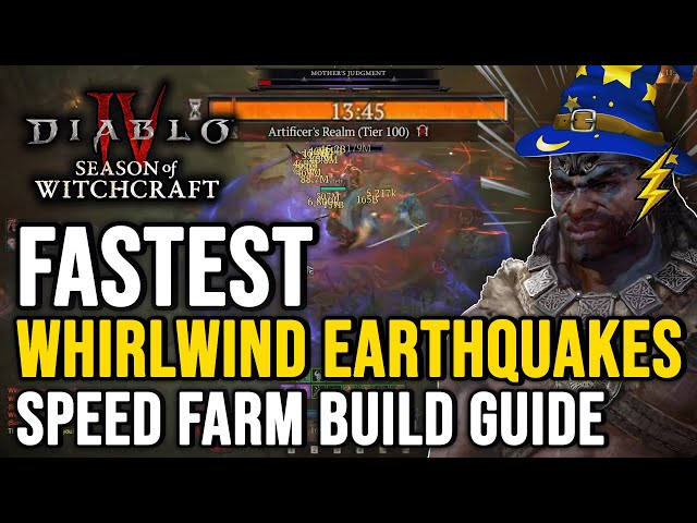 Whirlwind Earthquakes Barbarian Speed Farm Build Guide - Diablo 4 Season 7