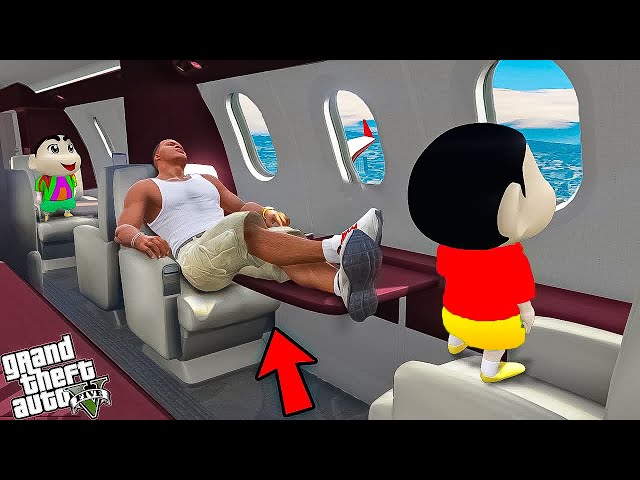 Shin Chan And Franklin Found A New Plane To Enjoy A Trip In GTA 5 In Telugu