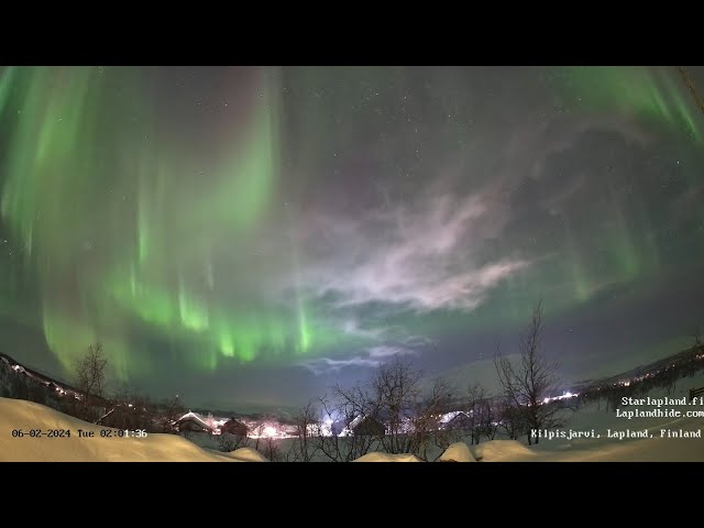 Northern Light Live Kilpisjärvi, Finland. North view