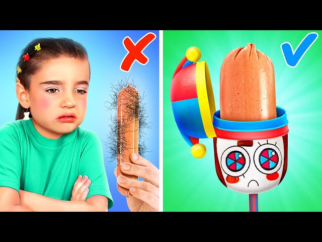 Pomni Sausage Holder? 🤷‍♀️ *Best Parenting Hacks Ever*