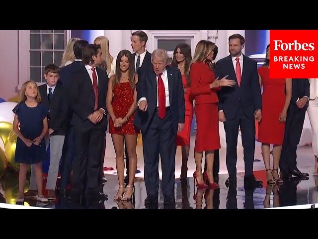 WATCH: Trump Is Joined By His Grandchildren As Balloons Fall On RNC Stage After He Finishes Speech