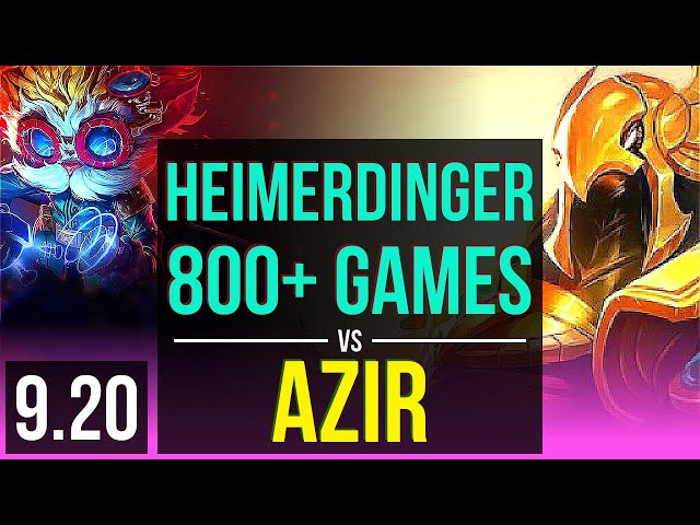 HEIMERDINGER vs AZIR (MID) | 4.0M mastery points, Rank 9 Heimerdinger | NA Grandmaster | v9.20