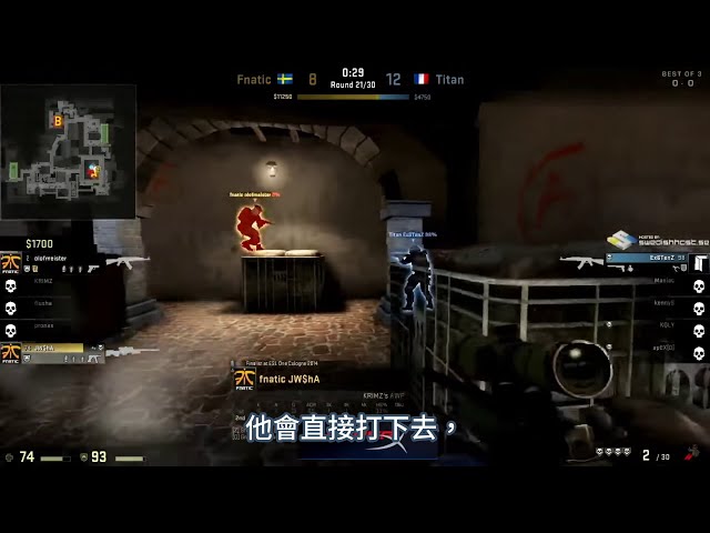 [CSGO] 電競經典：JW盲狙穿箱Ace (中文字幕)