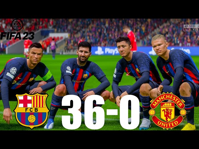 FIFA 23 - MESSI, RONALDO, MBAPPE, NEYMAR, ALL STARS | BARCELONA 36-0 MAN UNITED