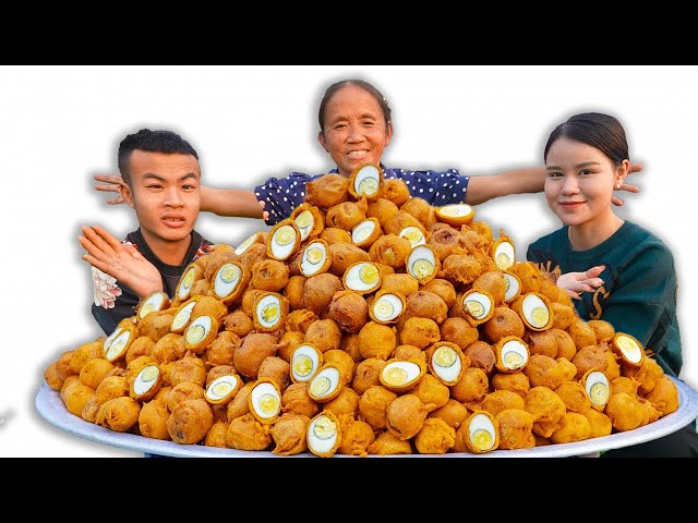 Bà Tân Vlog - Lần Đầu Làm Mâm Trứng Gà Rán KFC Khổng Lồ Đãi Cả Làng