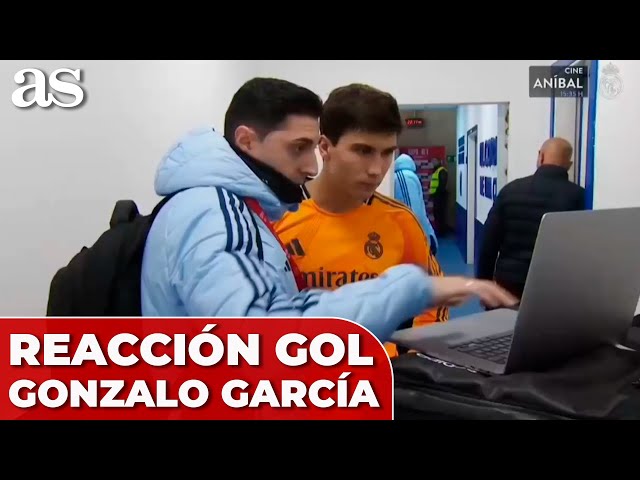 La REACCIÓN de GONZALO GARCÍA al ver su PRIMER GOL con el REAL MADRID