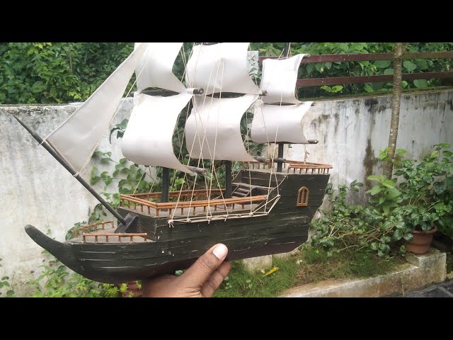 How to make miniature diy pirate ship using cardboard| Diy