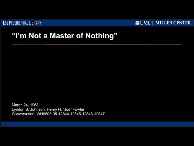 "I'm Not a Master of Nothing"