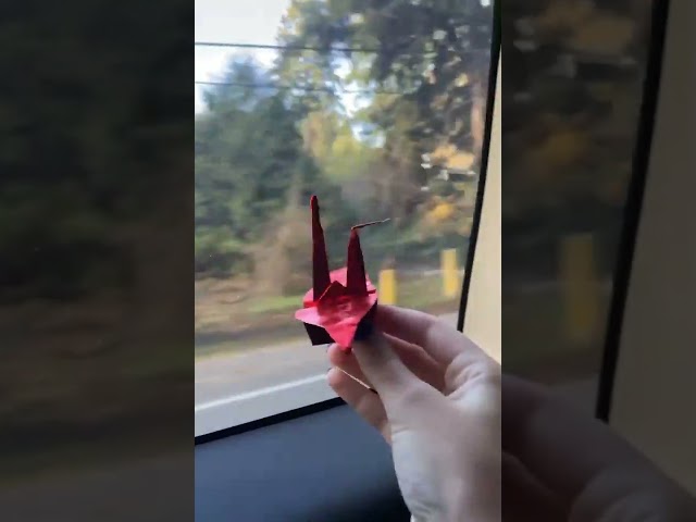 Paper crane travels with me!