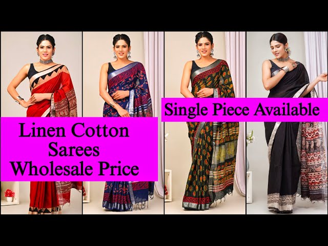 Beautiful Linen Cotton Saree Collection #linencotton #linensaree #womenwear #sareeonline #sarees