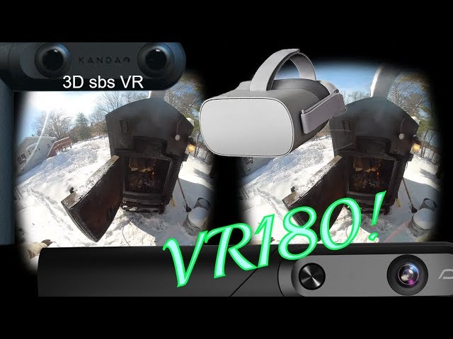 #QooCam 3D #VR180 sbs Virtual Reality Video. Beautiful Day in Wisconsin? Snowy Yard VR Vlogs