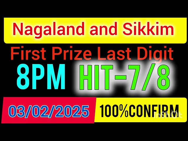 First Prize Last Digit 03/02/2025 Nagaland State Lottery Target Number Lottery Sambad Target Number